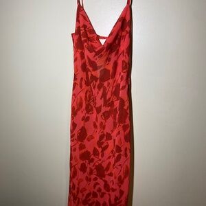 Maxi sheer red dress